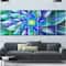 Designart - Huge Light Blue Fractal Flower - Floral Canvas Art Print